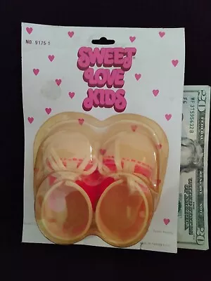 VINTAGE Plastic Doll Shoes SWEET LOVE KIDS No. 9175-1 NEW OLD STOCK Pink/Orange • $25