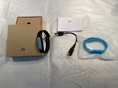 Xiaomi Mi Band Fitness Bracelet Black Extra New Blue Strap In Great Condition  • $15