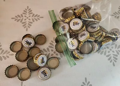 Lot Of 100 White Beer Bottle Caps~Miller Lite~great For Crafts Bar Tops • $4.95