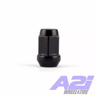 1/2  X 20 Acorn Bulge Lug Nut Black Lug Nuts 1/2 Thread Pitch Solid One Piece • $6