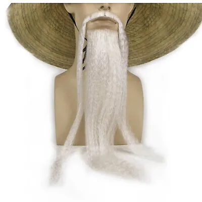 Adult Fu Manchu Costume Long Beard And Mustache While • $18.38