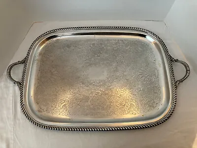 Vintage Poole Silver Co Large Silverplated Copper Butler's Tray W Handles EPCA • $75