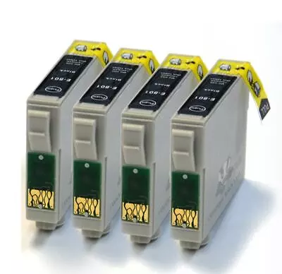 £13.98 • Buy 4x Black Compatible (non-OEM) Ink Cartridges To Replace T0801 Hummingbird