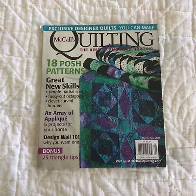 McCall's Quilting Magazine Mar/Apr2011 18 Posh PatternsNew Skills & More • $5.99