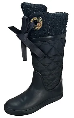 Moncler Women's Snow Winter Boots  Leather & Tweed Down Insulated Size 38 • $229