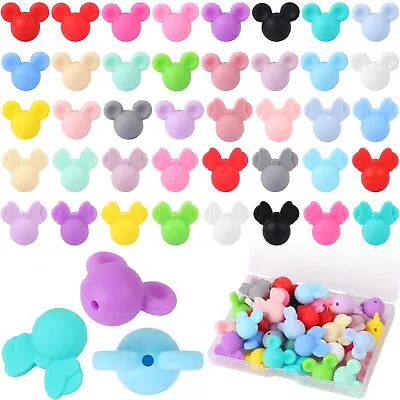 40 Pcs Mouse Head Silicone Beads Mouse Silicone Focal Beads For Keychain Mak... • $22.89