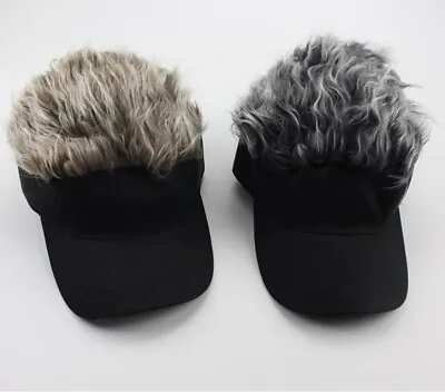 Men Women Fake Flair Hair Hats Baseball Outdoor Sports Golf Visor Wig Hat Cap US • $9.48