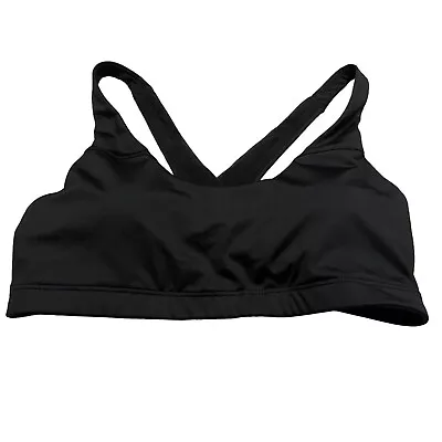 Victorias Secret Sports Bra Medium Pads Black Strappy Yoga Activewear Athletic • $10.90