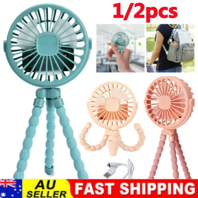 Handheld Fans Octopus Clip-on Fan Mini LED Fans USB Flexible Baby Stroller Fan • $34.59