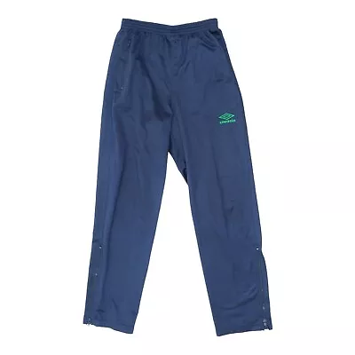 Umbro Mens Navy Soft Shell Tracksuit Bottoms | Vintage 90s Sports Track Pants • £25