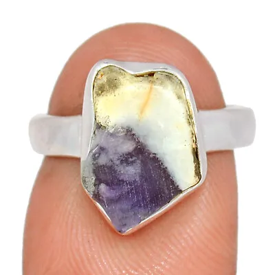 Natural Violet Flame Opal - Mexico 925 Sterling Silver Ring Jewelry S.6 CR29150 • £15.56