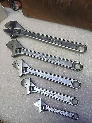 CRESCENT USA 5 Piece ADJUSTABLE WRENCH SET 4  6  8  10  12   USA.  NICE • $89.99