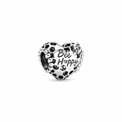 $42 • Buy Genuine PANDORA Charm Sterling Silver BEE HAPPY HONEYCOMB HEART 798769C00  