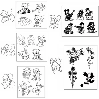 $11.87 • Buy Bear Animals Snowman Metal Cutting Die And Stamp Set DIY Scrapbooking Cardmaking