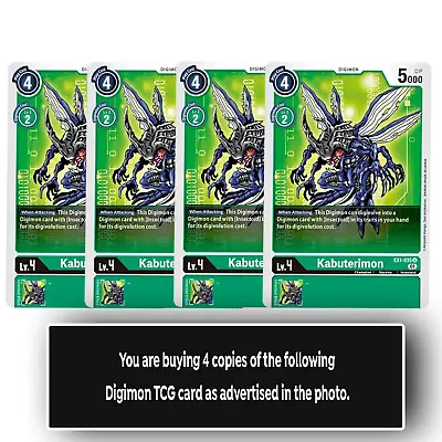 Kabuterimon - Uncommon - EX1-035 U - Digimon TCG Playset - Green • $2.99