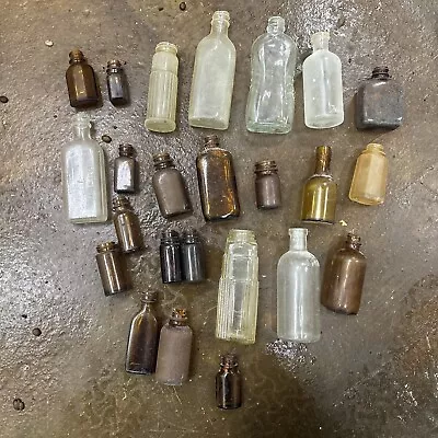 Mixed Lot Vintage Small Glass Bottles Different Colors Styles Sizes • $25