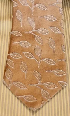 Villa Bolgheri VTG Silk Necktie Light Bronze Color Embroidered Floral 61  X 4  • $6.55