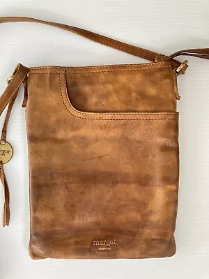 Margot Leather Brown Crossbody Bag Handbag Purse Small Adjustable Strap Leather • $17.99