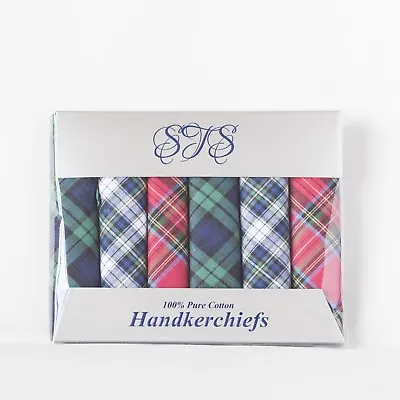 Mens 100% Cotton Handkerchiefs (Hankies Hankys)  Gift Boxed In Packs Of 6 Or 7 • £12.99