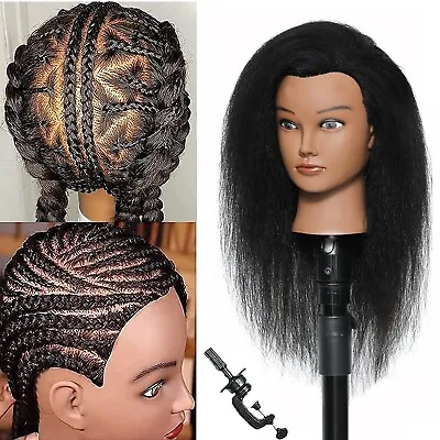 Mannequin Head With Human Hair 100% Real Hair Manikin Cosmetology Doll Head H... • $37.76