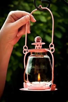 £7 • Buy Glass And Metal Soda Pink Hanging Garden Tea Light Holder Or Candle Lantern 
