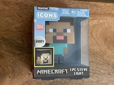 Minecraft STEVE Icon Light 3D Character Lamp Nightlight Video Game Figure Decor • $13.79