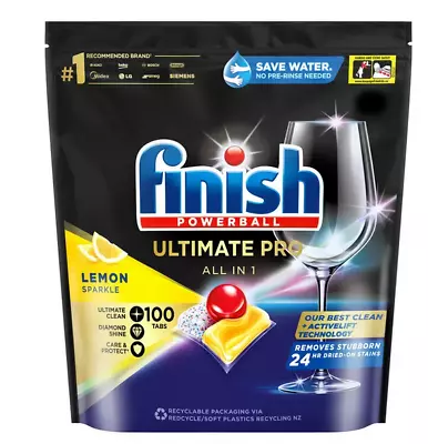 Finish Ultimate Pro Dishwashing Lemon Sparkle 100 Tablets Brand New • $49.28