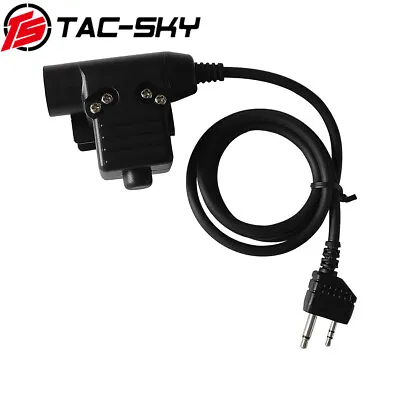 TAC-SKY U94 PTT For Pelto COMTAC Tactical Headphones Midland Plug Walkie-talkie • $25.99