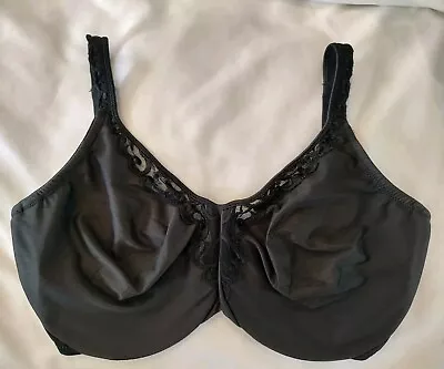 Lilyette #427 Black Embroidered Minimizer Underwire Bra Size 38DDD • £26.26