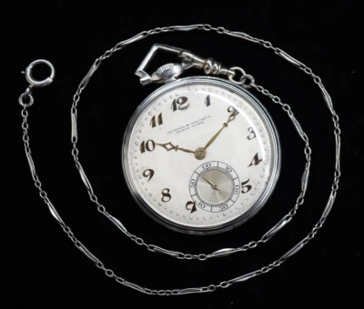 $2849.99 • Buy Vacheron & Constantin Platinum Eighteen Jewel Pocket Watch & Fob Running! A157