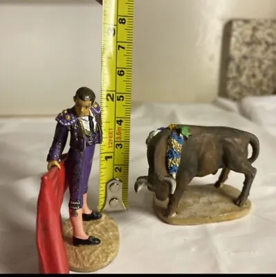 Miniature Figurines Matador And Bull Bullfighting • $21