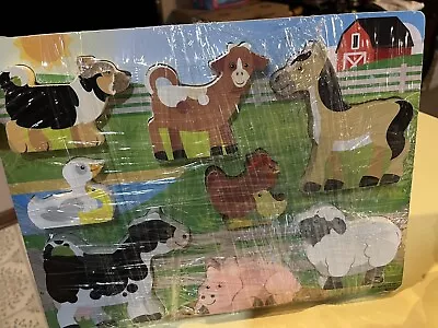 Melissa & Doug Wooden Chunky Puzzles Farm Animals • $9.50