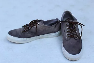 VANS Gray Canvas Lace Up Skater Tennis Shoes Sneakers Women's 8  38.5 • £11.57