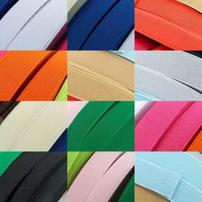 13 COLOUR 25mm Stretch Strong Waistband Elastic Anti Roll 1 Inch BUY 1 2 4m  980 • £4.50