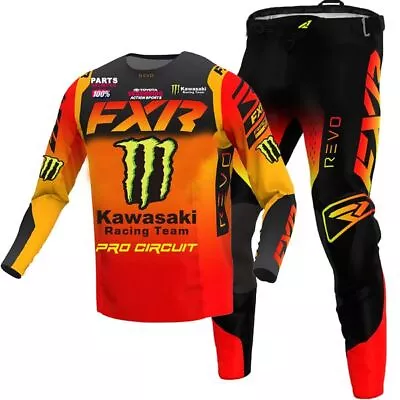 2023 FXR Revo Comp Monster Kawasaki Gear Set Jersey/Pants Motocross Racing Set • $158.99