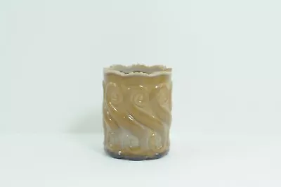 Vintage L.G. Wright Chocolate Slag S Repeat Glass Toothpick Holder Brown Slag Ga • $20