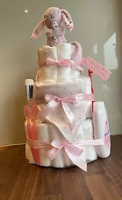 Cute Two 3 Tier Nappy Cake With Lots Of Baby Boy/girl Unisex Baby Shower • £35