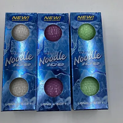 MAXFLI Noodle Ice Long Soft 9 Golf Balls Clear Cover Multicolored New/Open Box • $29.99