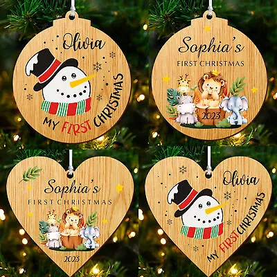 Personalised Baby's First Christmas Bauble Tree Decoration For Baby Boy Or Girl • £3.99