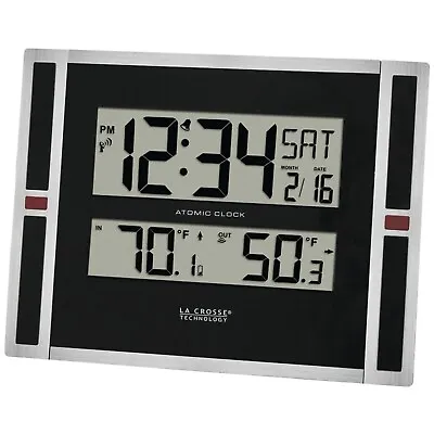 La Crosse Technology Indoor/Outdoor Thermometer & Atomic Clock (513-149) • $39.99