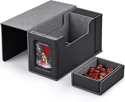 Card Deck Box With Display WindowMTG Commander Deck Box Fits 200 Double-Sleeved • $42.84