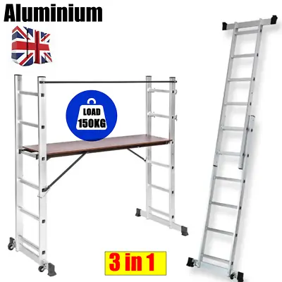 £116.97 • Buy Working Ladder Step Scaffold Tower Platform Aluminium Multi Purpose Heavy Duty