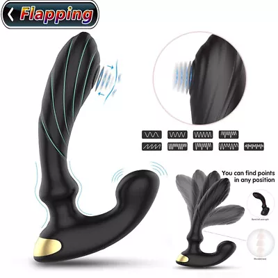 Powerful Flapping Prostate Massager Dual Motor Male Waterproof Vibrators • $26.99