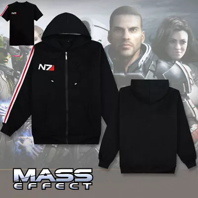 Game Mass Effect N7 Hoodie Sweatshirt Pullover Cosplay Jacket Coat Fall Coat • $24.99