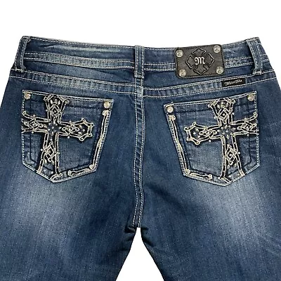 MISS ME Jeans JP5370TX  Straight Cut Cross Pocket Women's 32 • $38