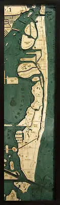 Miami Beach Wood Carved Topographic Depth Chart / Map • $229