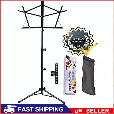 Metal Sheet Music Stand Lightweight Portable Adjustable Tripod W/ Carrying Bag • $17.99