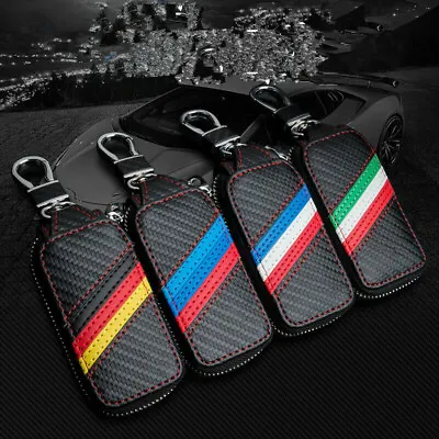 $10.89 • Buy Universal Car PU Leather Smart Remote Key Chain Holder Fob Bag Case Cover Fob US