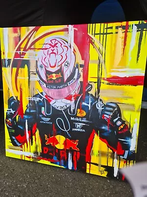 Max Verstappen F1 Canvas Print Wall Art Abstract Portrait Limited Edition  • £72.95