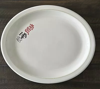 The Happy Steak Vintage Diner Oval Platter Rare Homer Laughlin Chop Plate 70's • $29.99